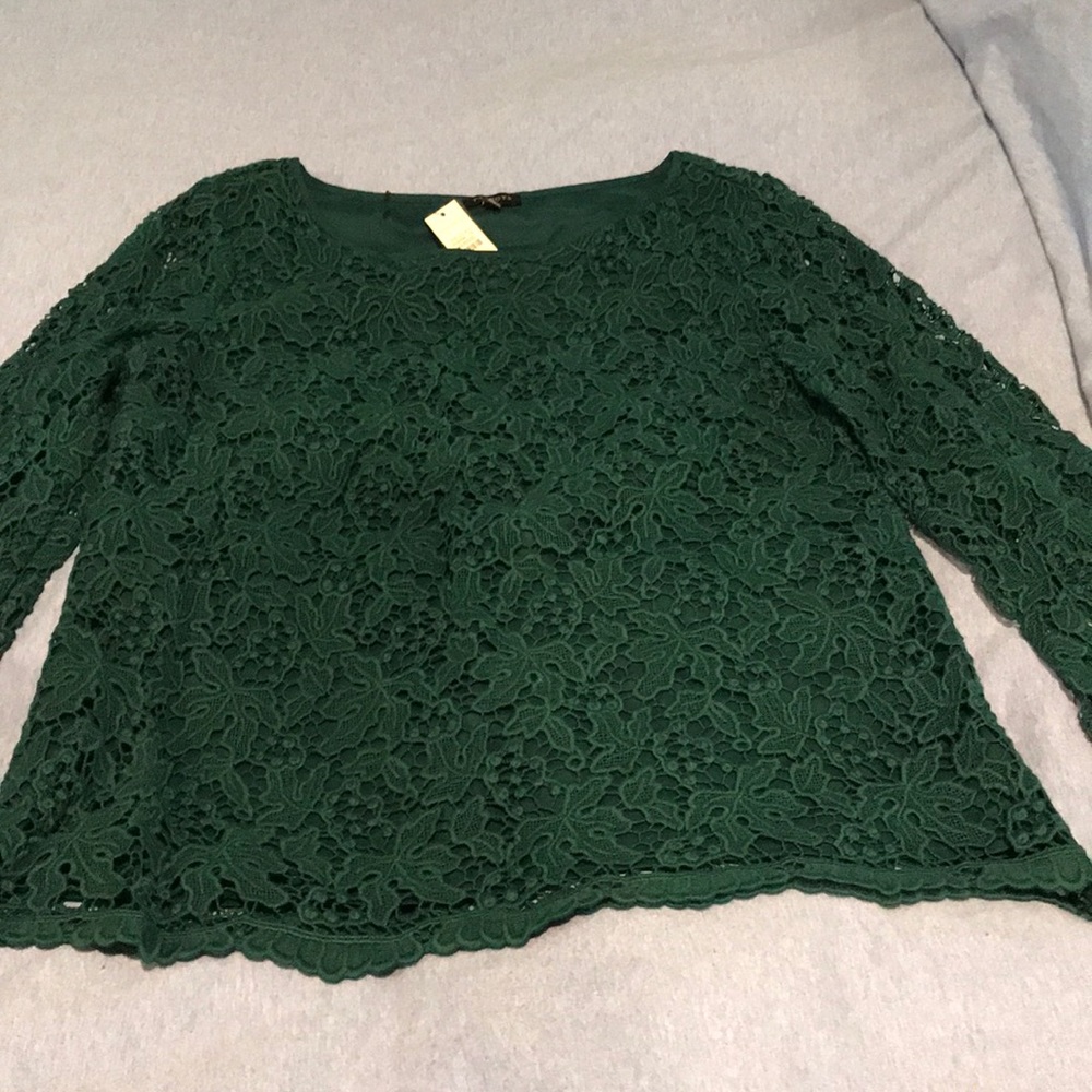 Emerald green lace shirt